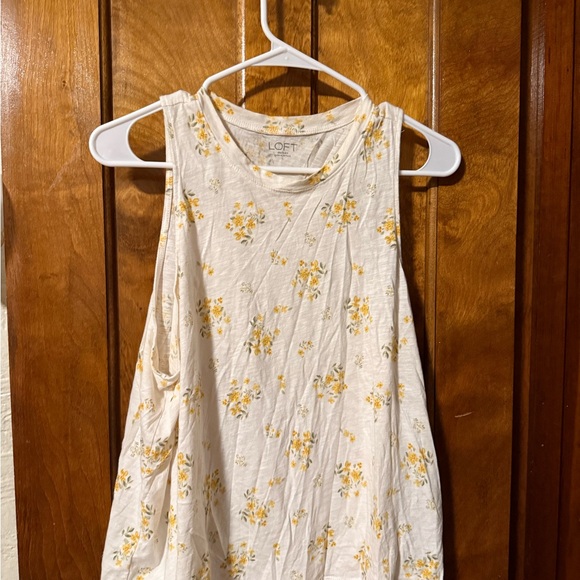 LOFT Cream and Yellow Floral Top - Picture 1 of 4